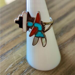 Vintage Native American Zuni Medicine Man Kachina Ring